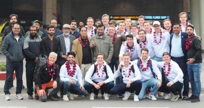 Players of Dutch hockey club arrives for friendly matches