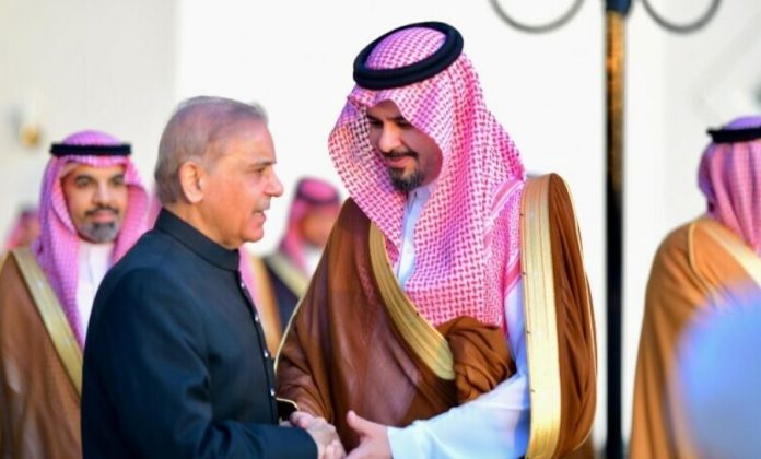 PM Shehbaz lands in Saudi Arabia on first foreign visit since election