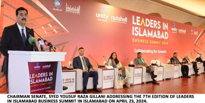 Chairman Senate Highlights Security Concerns at Islamabad Business Summit
