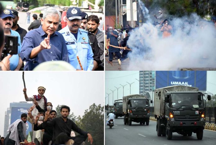 Glimpses of PTI protest in Islamabad