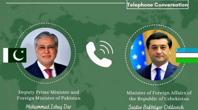 Dar, Uzbek FM discuss bilateral ties