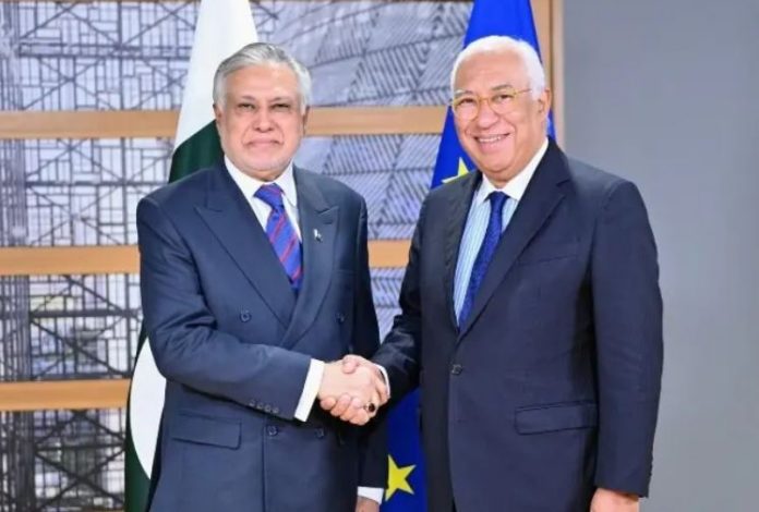 11 FM Dar holds talks with EU Council president on GSP Plus status