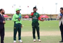 Pakistan win toss, elect to bowl first against Bangladesh in U19 Asia Cup semi-final Pakistan win toss, elect to bowl first against Bangladesh in U19 Asia Cup semi-final