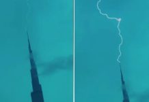 Lightning strikes Burj Khalifa as heavy rains lash parts of UAE Lightning strikes Burj Khalifa as heavy rains lash parts of UAE