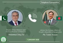 Dar, Hossain review cooperation, OIC session in phone call Dar, Hossain review cooperation, OIC session in phone call