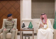 CDF Munir, Saudi defence minister discuss measures to halt Iranian attacks on kingdom