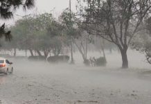 Hailstorm brings refreshing chill to capital city Hailstorm brings refreshing chill to capital city