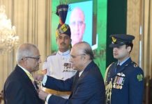 Aziz Boolani conferred with Hilal-e-Imtiaz Aziz Boolani conferred with Hilal-e-Imtiaz