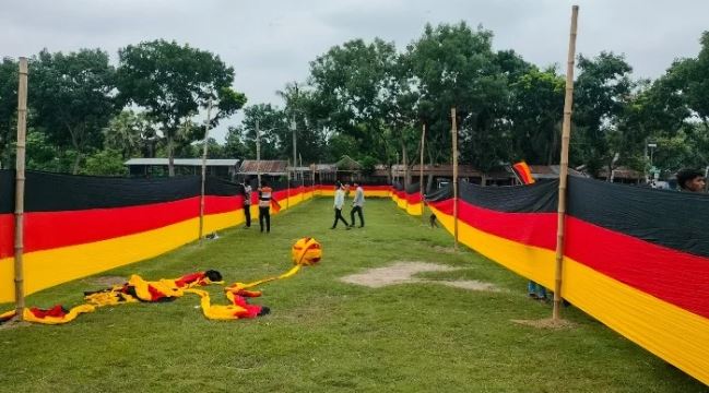 14 Bangladesh farmer unfurls vast Germany banner to show World Cup support