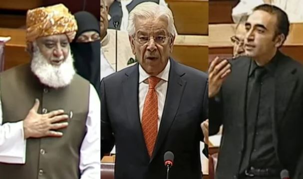 25 Bilawal, Fazl come down hard on Khawaja Asif over remarks on Rawalakot residents