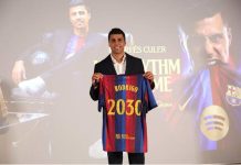 Rodri joins La Liga champions Barcelona from Manchester City