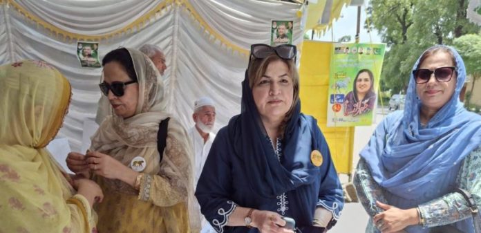 NEWS Farah Naz Akbar visits polling Stations for AJK refugee seats elections in Islamabad