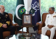 Pakistan, Brazil discuss regional maritime security and defence cooperation Brazilian Admiral Freire meets Pakistan Navy, Air Force chiefs in Rawalpindi