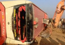 Five killed, more than 27 injured as bus plunges into drain in Hafizabad